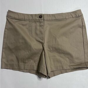 NWT Worthington Tan Flat Front Shorts Classic Chino Design